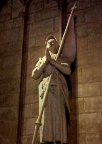 Joan of Arc Statue, Notre Dame cathedral, Paris, South wall interior (c.1440)