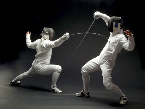 Modern Fencing Match, Olympic style (2015) at Jesuit College Preparatory School of Dallas