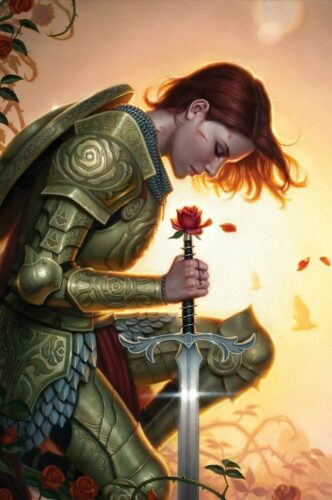 'Praying with a Rose Hilted Sword' by Dan Dos Santos (ca. 2014)