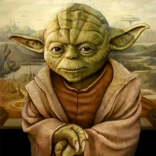 Yoda the Jedi Master of Star Wars Jedi Knights, painting by Naoto Hattori (2015)