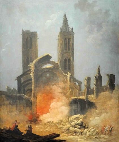 'The Demolition of Saint Jean-en-Greve Church' (ca. 1770 AD), by Hubert Robert