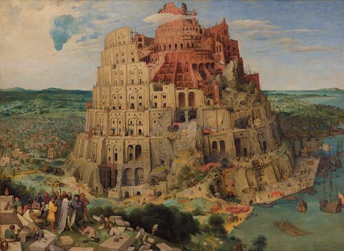 'The Great Tower of Babel' by Pieter Bruegel the Elder (ca. 1563 AD) in Kunsthistorisches Museum, Vienna