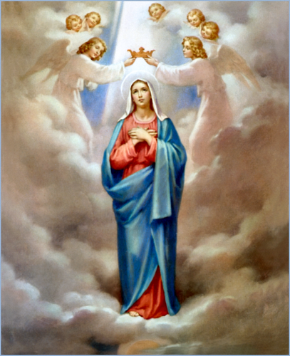 Our Lady of God, classical painting of the Coronation of Mary by Angels