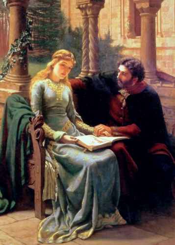 “Abelard and his Pupil Heloise” (1882 AD) Edmund Blair Leighton (Detail)