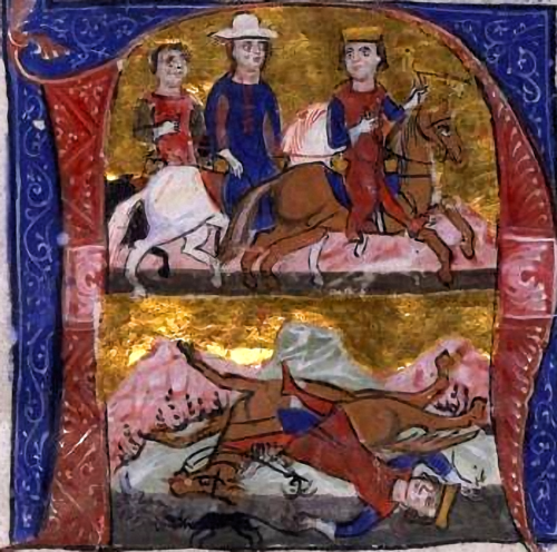 ‘Death of King Fulk’ in 12th century manuscript