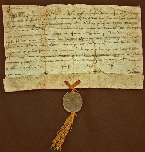 'Omne Datum Optimum' of 1139 AD (Cover) issued by Pope Innocent II granting Sovereignty to Templar Order as Principality