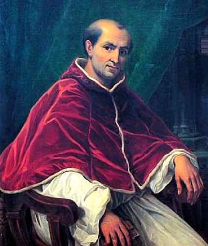 'Papa Clemens Quintus' Pope Clement V portrait, ca. 1830 AD by Henri Auguste Cesar Serrur in Palais des Papes Avignon