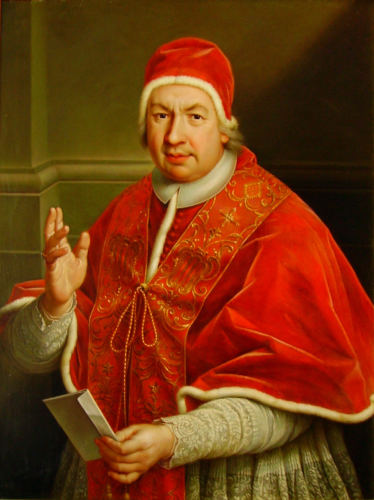 'Portrait of Pope Benedict XIV' c 1750 AD by Agostino Masucci in Royal Castle of Warsaw