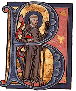 Saint Bernard in illuminated manuscript 13th century