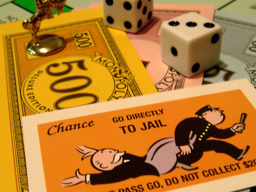 Classic 'Monopoly' Game ‘Go Directly to Jail’ Card